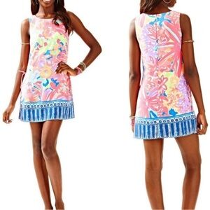 Lilly Pulitzer Donna Romper Dress in Playa Hermosa Size 4 Floral Pink Blue